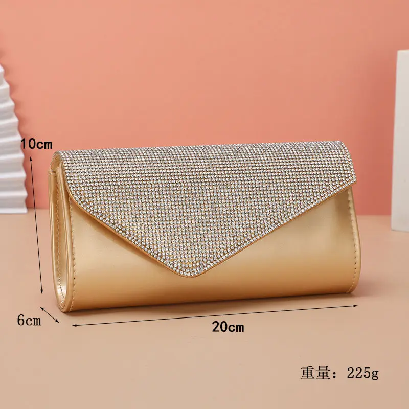 Red Rhinestone Clutch Bag for Women Party Wear