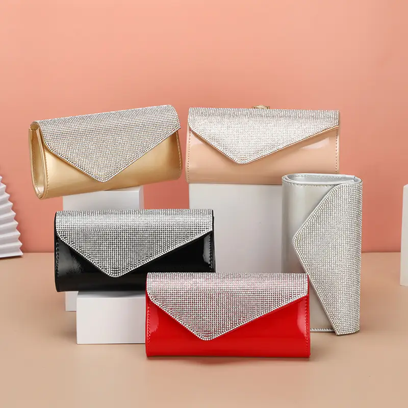 Red Rhinestone Clutch Bag for Women Party Wear — feature 4