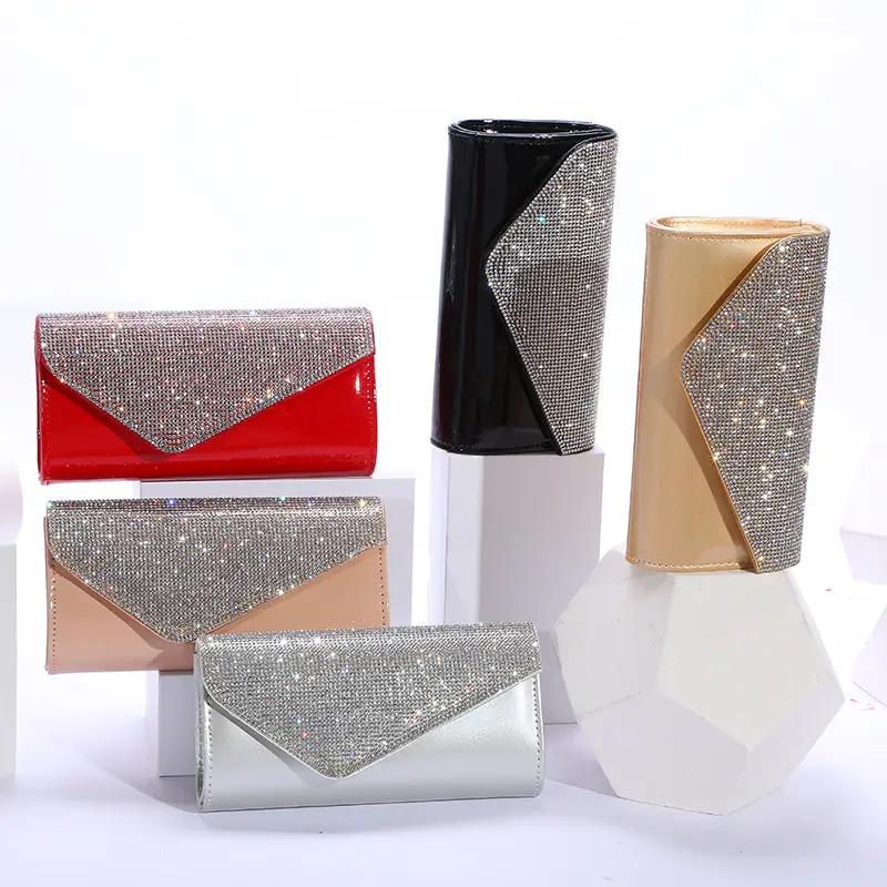Red Rhinestone Clutch Bag for Women Party Wear — feature 7