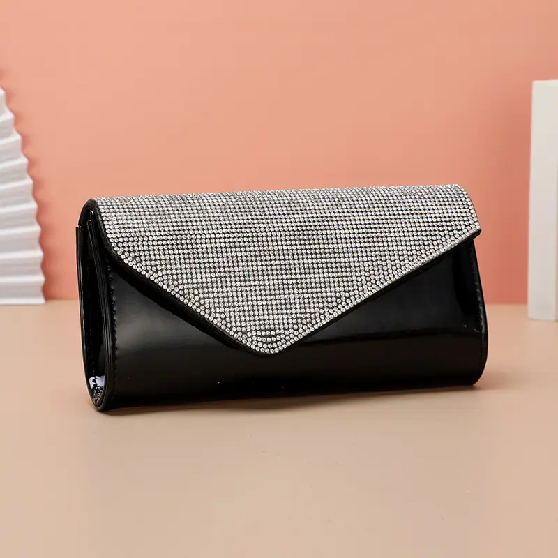 Red Rhinestone Clutch Bag for Women Party Wear