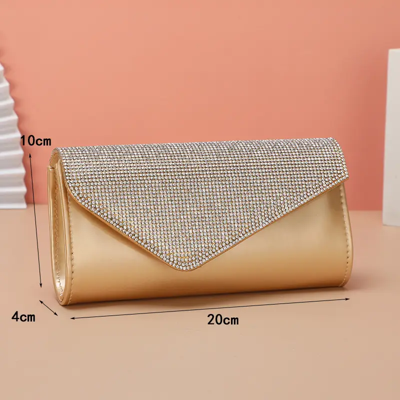 Red Rhinestone Clutch Bag for Women Party Wear