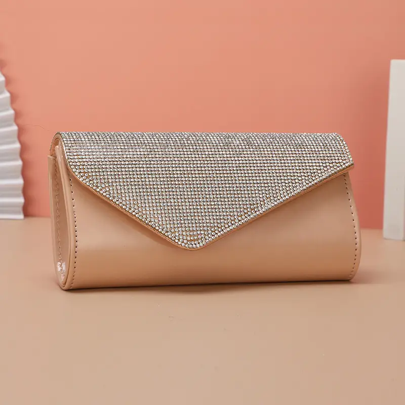 Red Rhinestone Clutch Bag for Women Party Wear