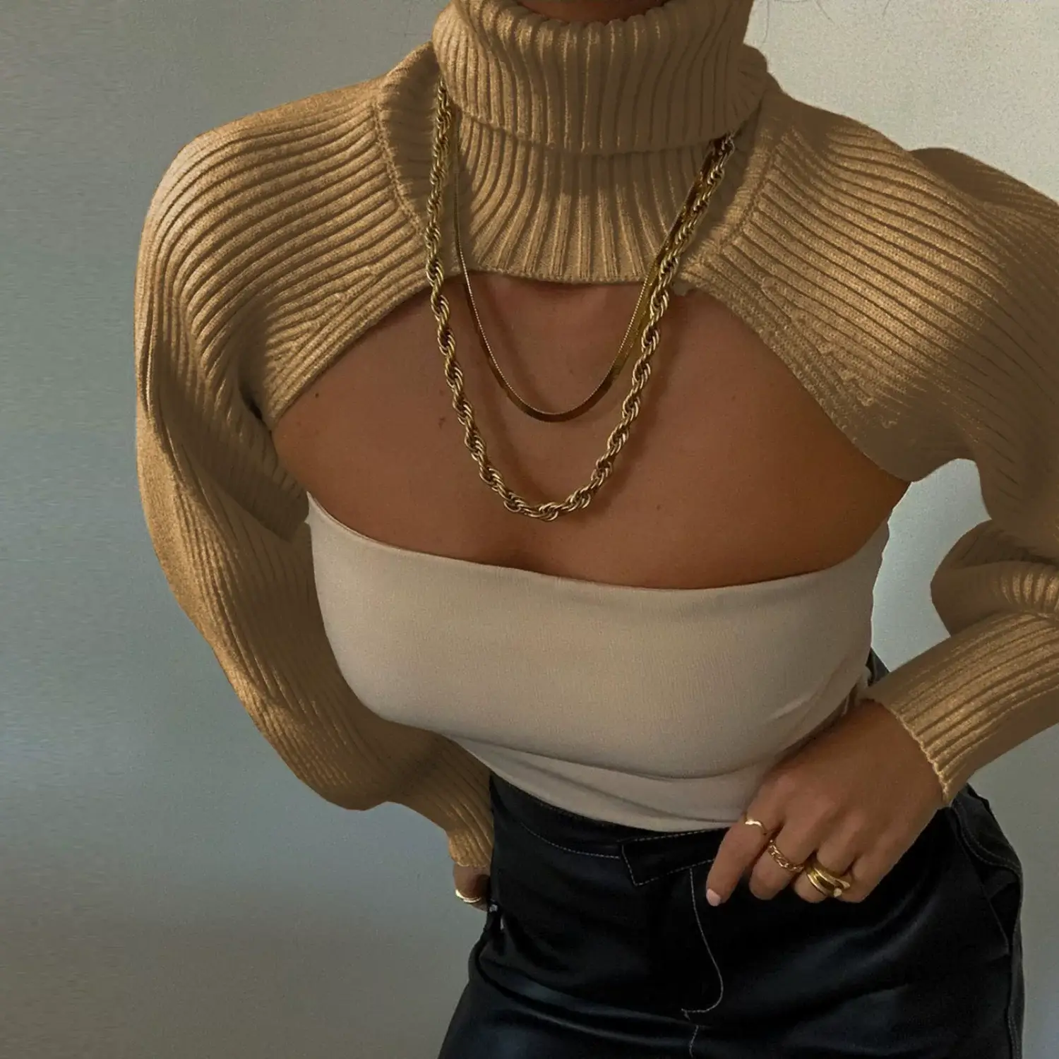 Winter High-Neck Slim Fit Chest Exposing Sweater — feature 12
