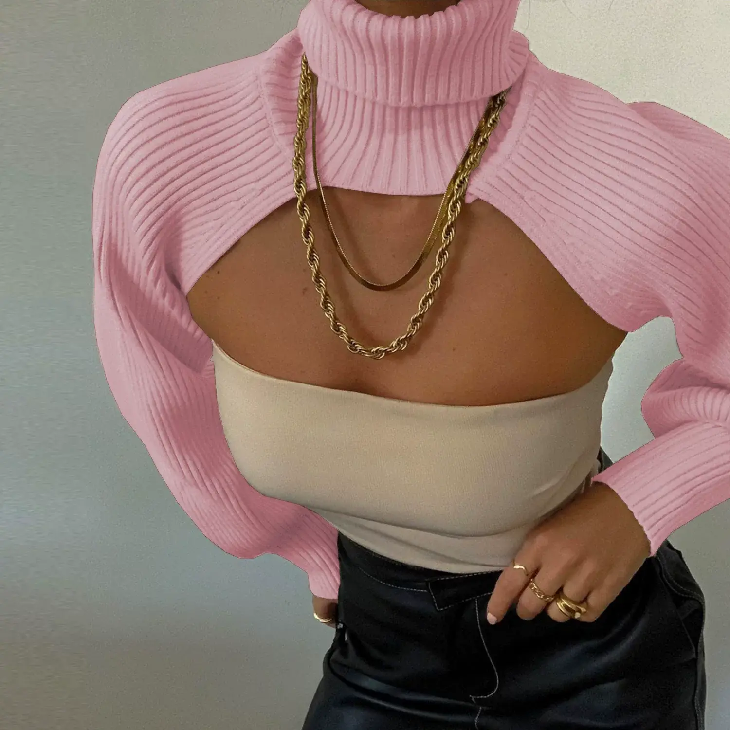 Winter High-Neck Slim Fit Chest Exposing Sweater — feature 18