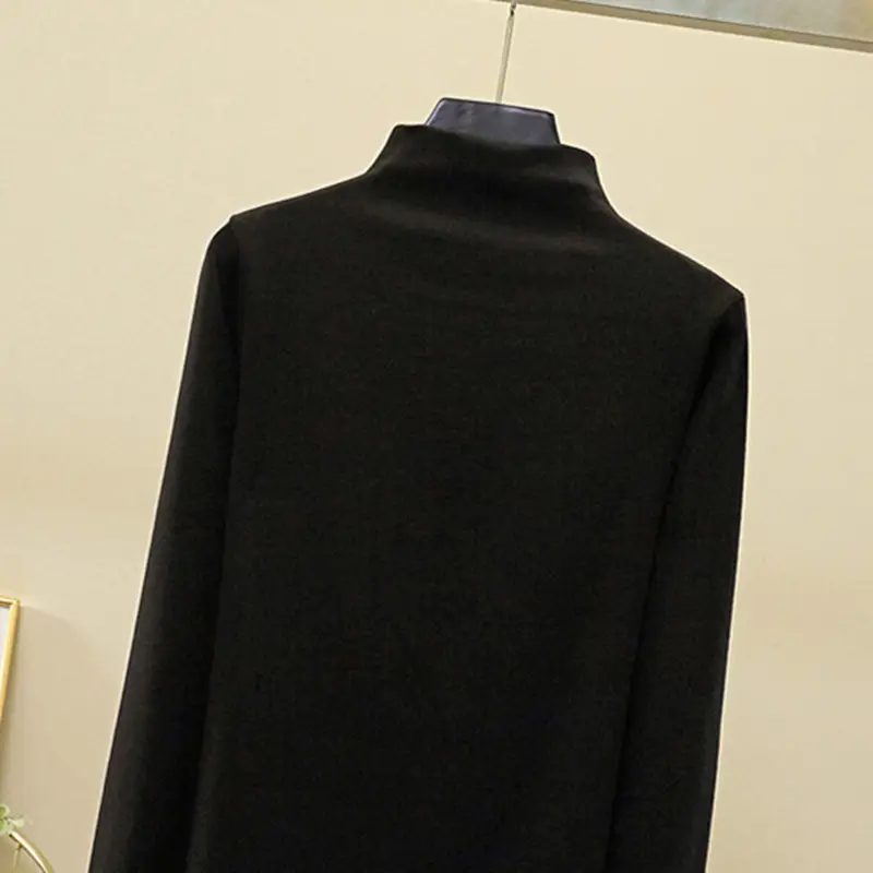 Women Winter Blue Turtleneck Slim Fit Shirt - Image 8