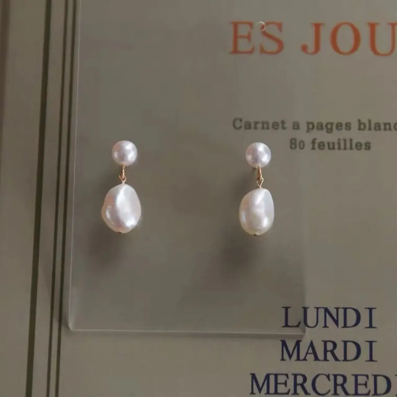14K Gold Pearl Earrings for Women Elegant Day Baroque Design - Image 3