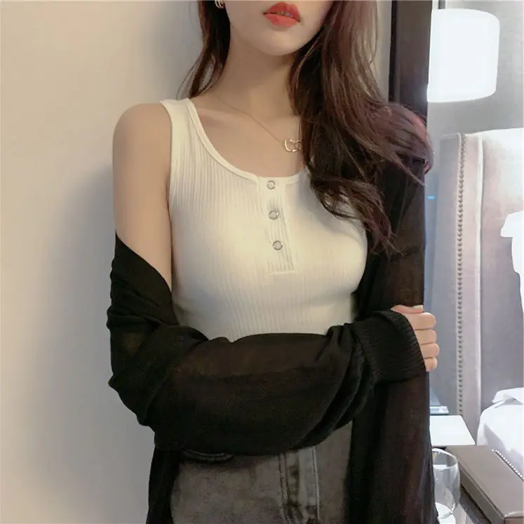 Black Sleeveless Camisole Women's Slim Fit - Image 6