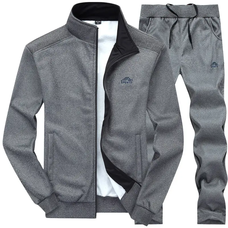 Men Grey Sweatshirt Track Suit Spring Autumn Set - Image 8