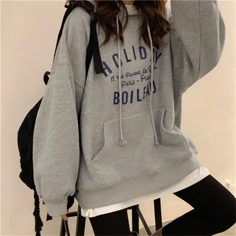 250g Anti-Pilling Velvet Hooded Sweater Red Winter
