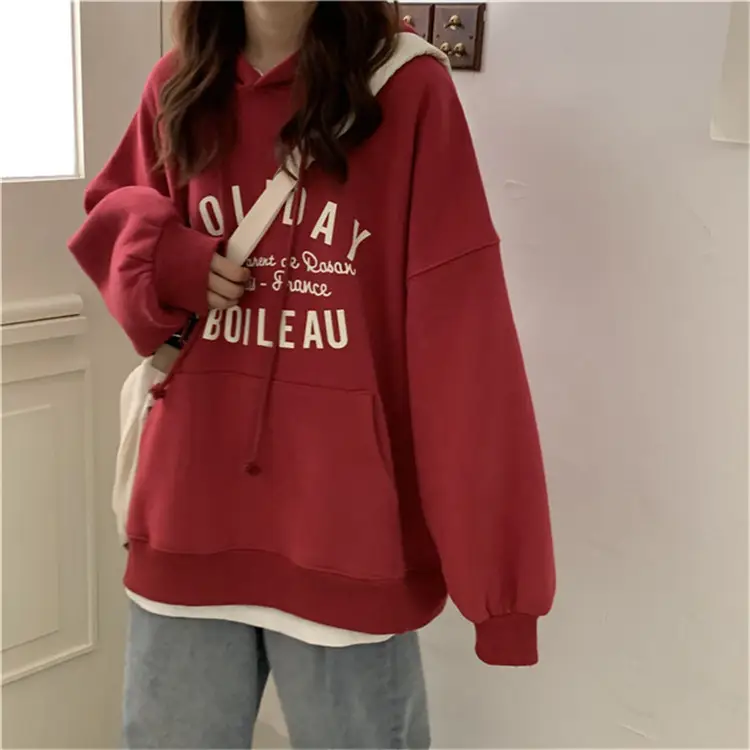 250g Anti-Pilling Velvet Hooded Sweater Red Winter — feature 19