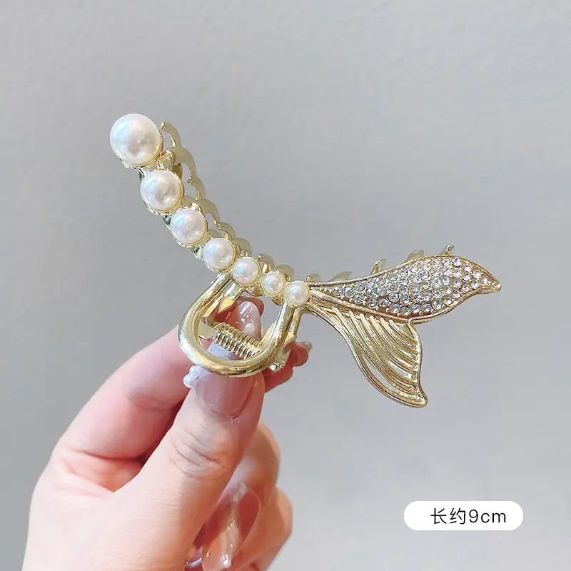 French Retro Pearl Hair Clip Large Size Women - Image 13