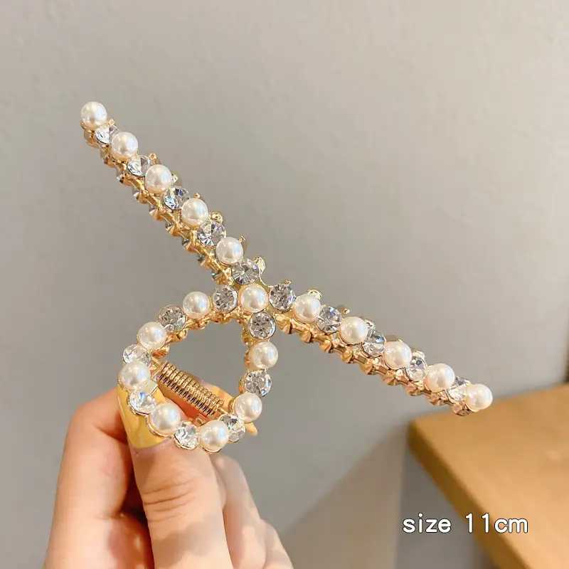 French Retro Pearl Hair Clip Large Size Women - Image 7
