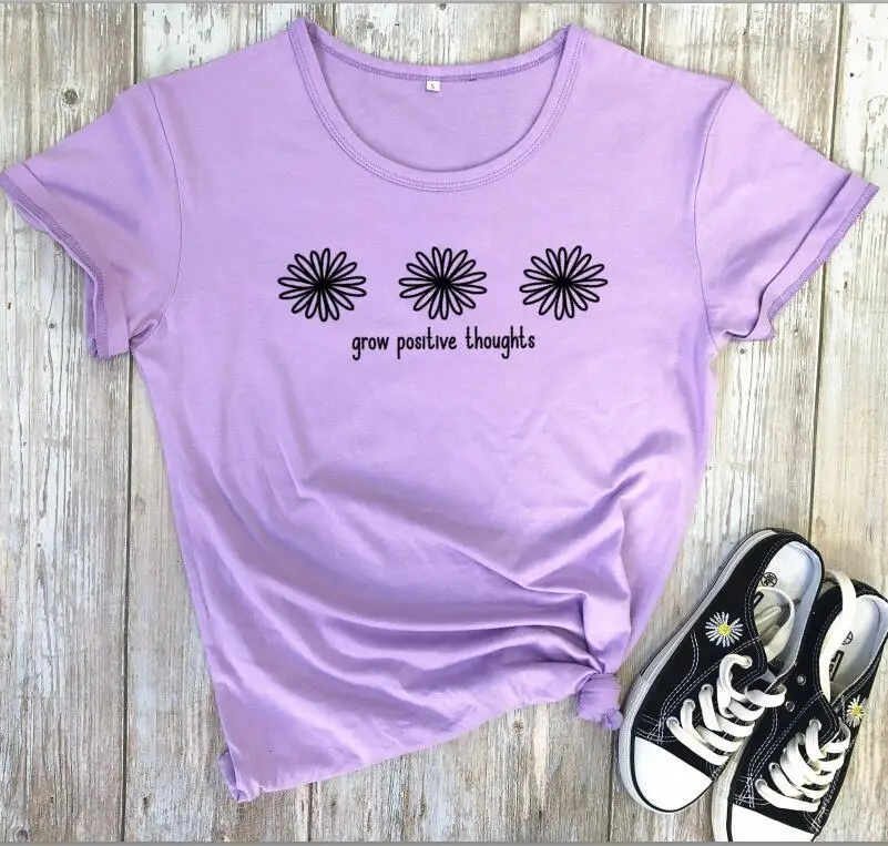 T-shirt with Daisies & Positive Quotes - Image 8