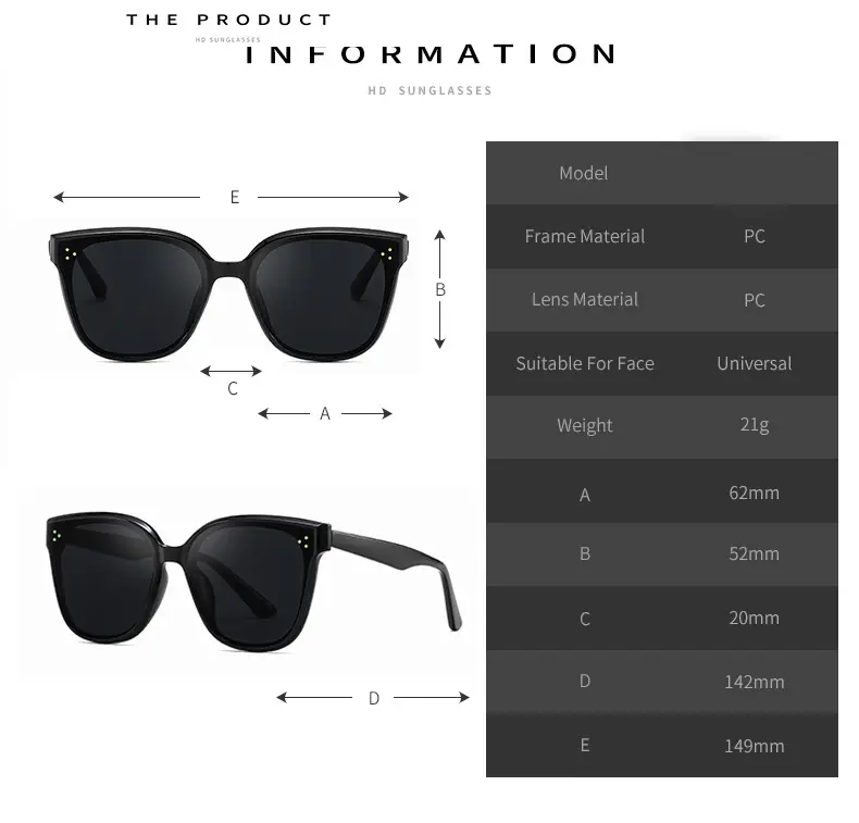 Unisex Anti-UV Square Sunglasses Black Polarized — feature 17