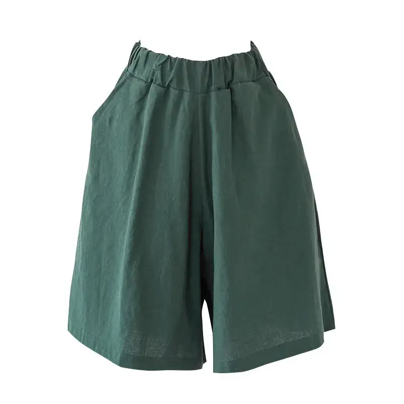 Women Cotton Linen Cropped Shorts Plus Size Hot Summer - Image 3