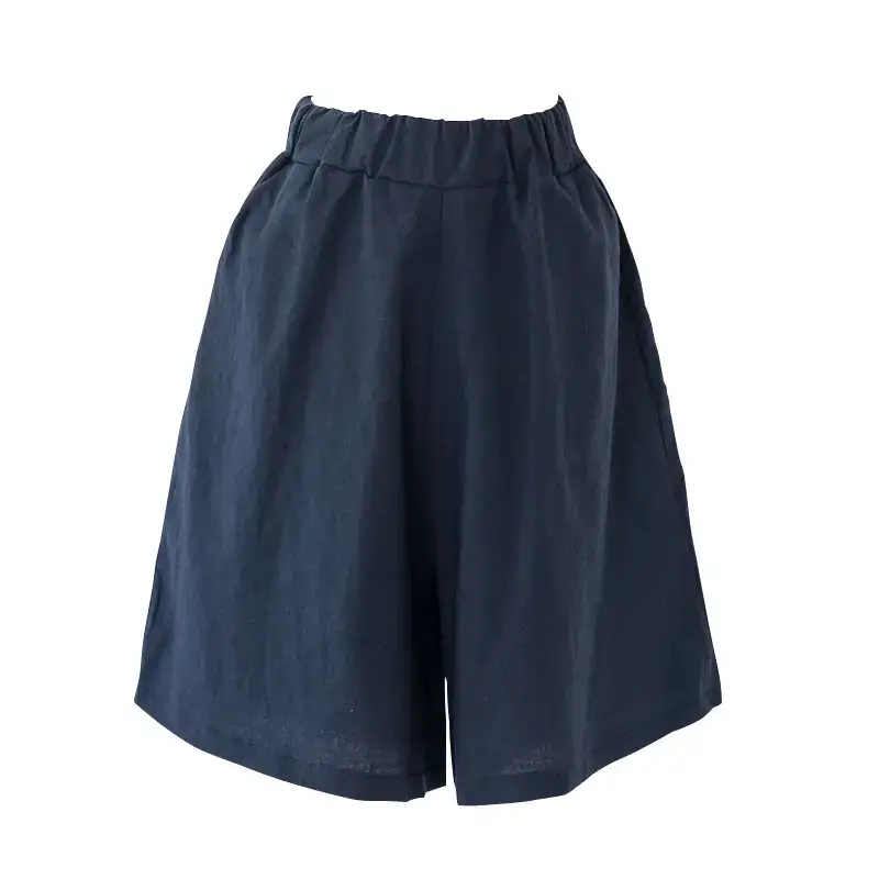Women Cotton Linen Cropped Shorts Plus Size Hot Summer - Image 4
