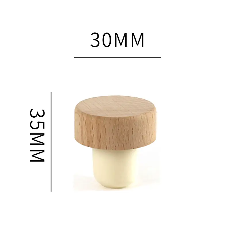 Wooden T-Shape Wine Bottle Stopper with Vacuum Seal - Image 5