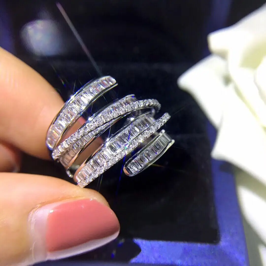Full Diamond Zircon Rings for Women's Cockpit Party High-end Accessories - Image 2