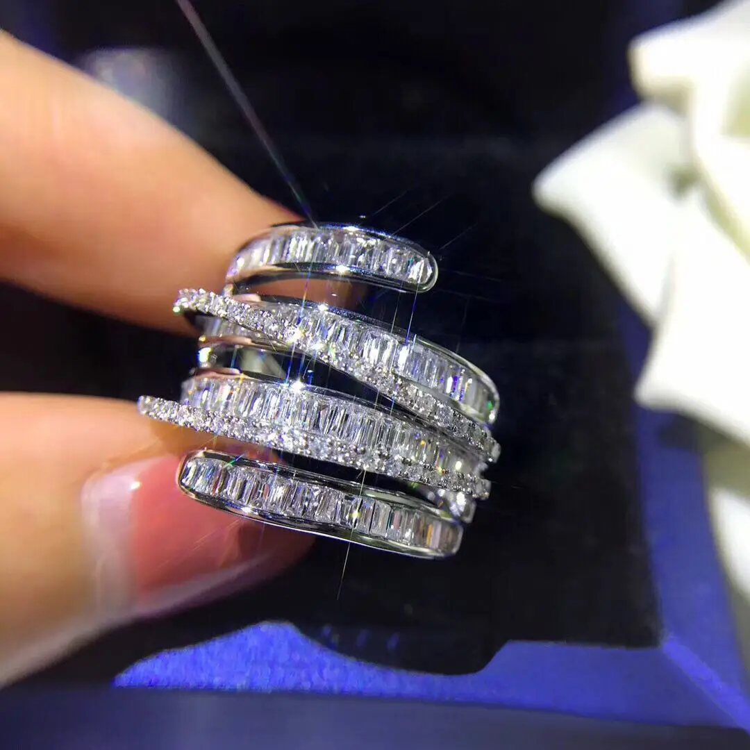 Full Diamond Zircon Rings for Women's Cockpit Party High-end Accessories - Image 3