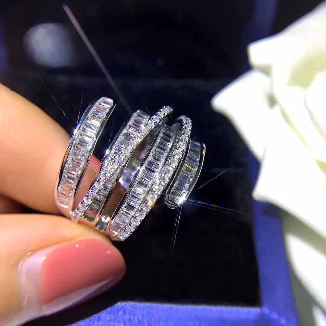 Full Diamond Zircon Rings for Women's Cockpit Party High-end Accessories - Image 4
