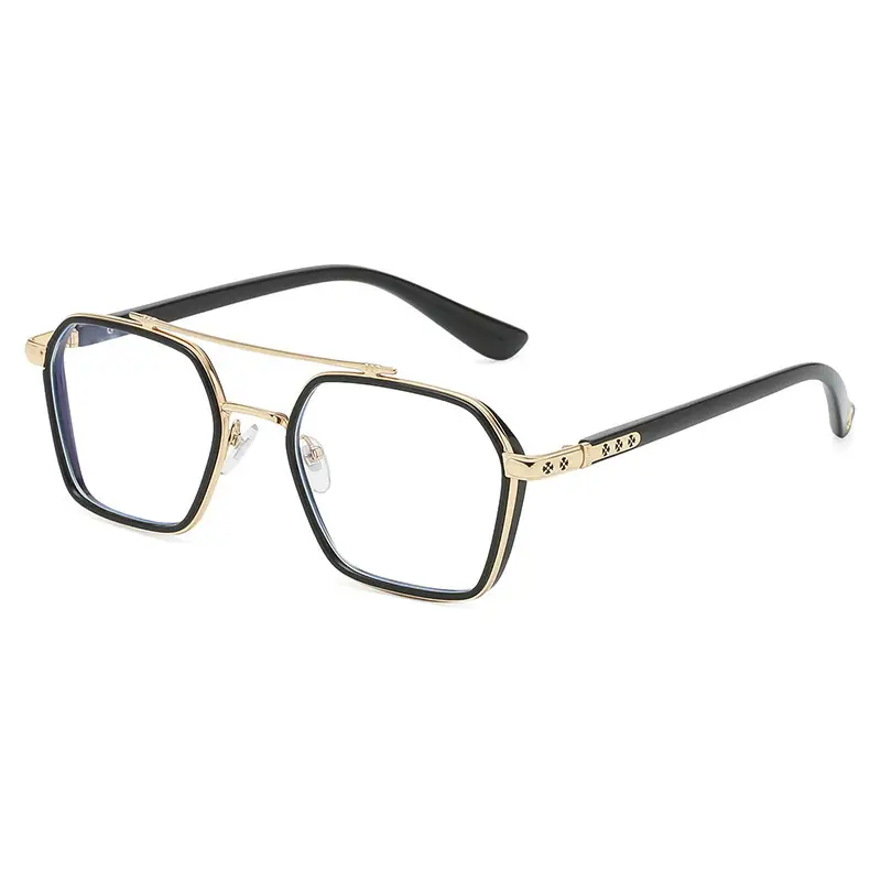 Qianai Anti-Blue Light Glasses Retro Double Bridge Pilot Flat Eye Frame - Image 10