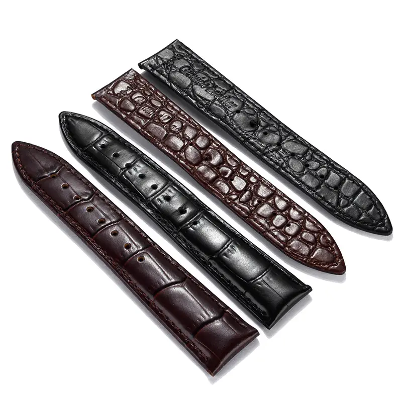 Crocleon Genuine Leather Watch Straps Black Brown