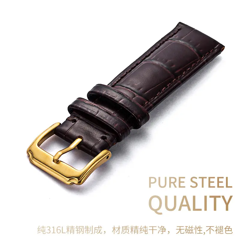 Crocleon Genuine Leather Watch Straps Black Brown