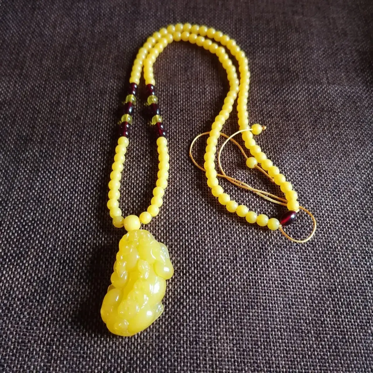 Yellow Beeswax Pixiu Pendant for Men Women — feature 10