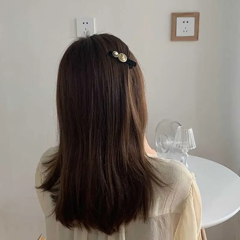 Korean Retro Velvet Bow Pearl Hairpin Clip
