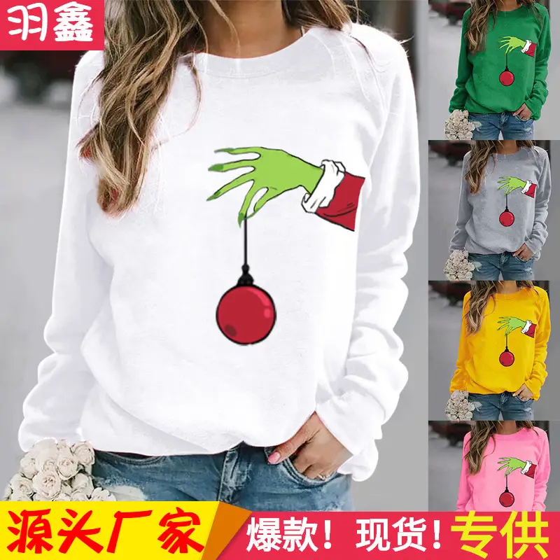 Yellow Printed Long Sleeve Round Neck Sweater with Ball Design - Image 12