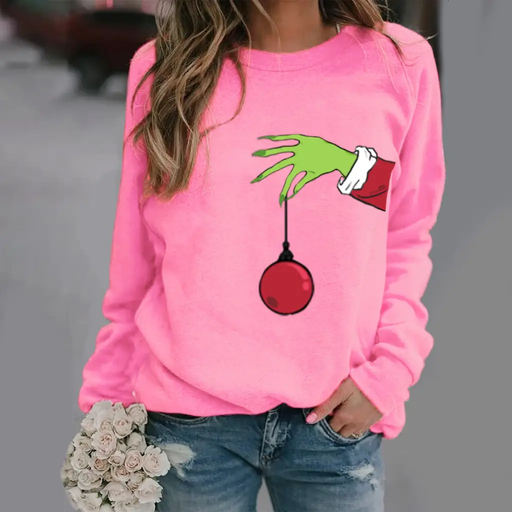 Yellow Printed Long Sleeve Round Neck Sweater with Ball Design - Image 13
