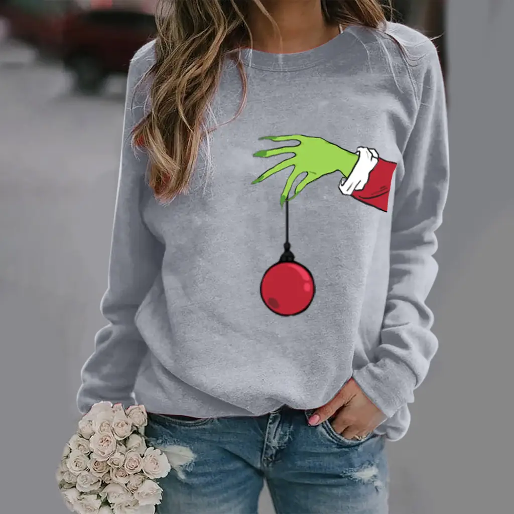 Yellow Printed Long Sleeve Round Neck Sweater with Ball Design - Image 15