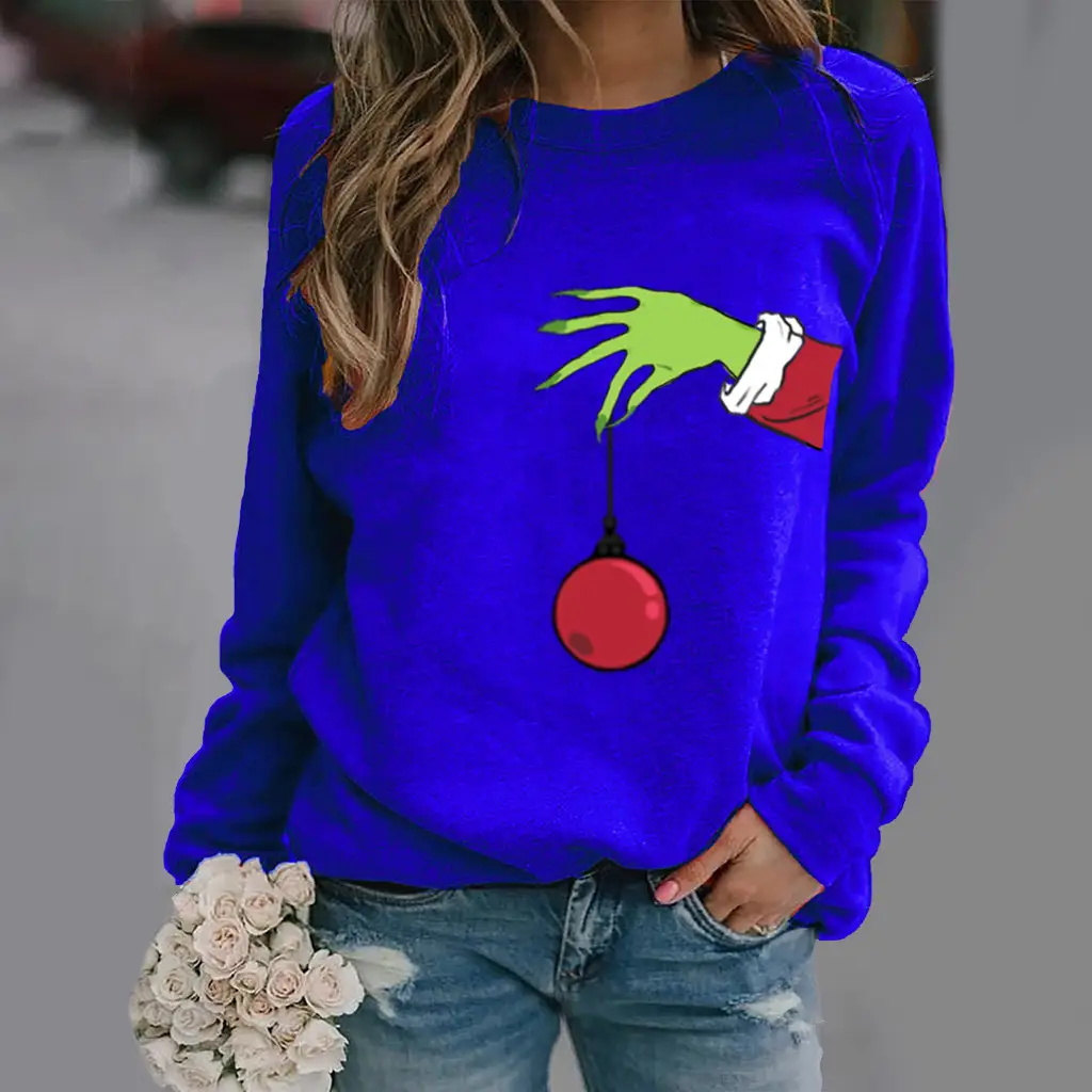 Yellow Printed Long Sleeve Round Neck Sweater with Ball Design - Image 10