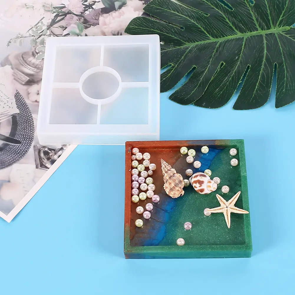 Crystal Drop Glue Mirror Tray Mold for DIY Jewelry - Image 2