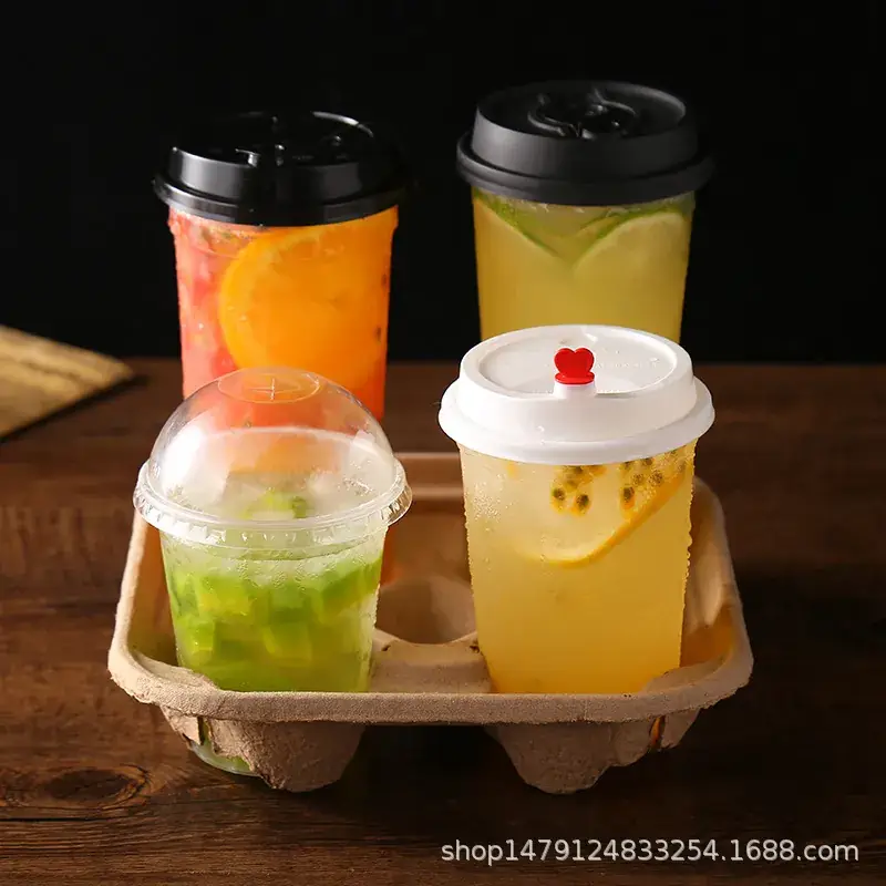 Kraft Paper Cup Holder 100pcs Single 2-4 Cup