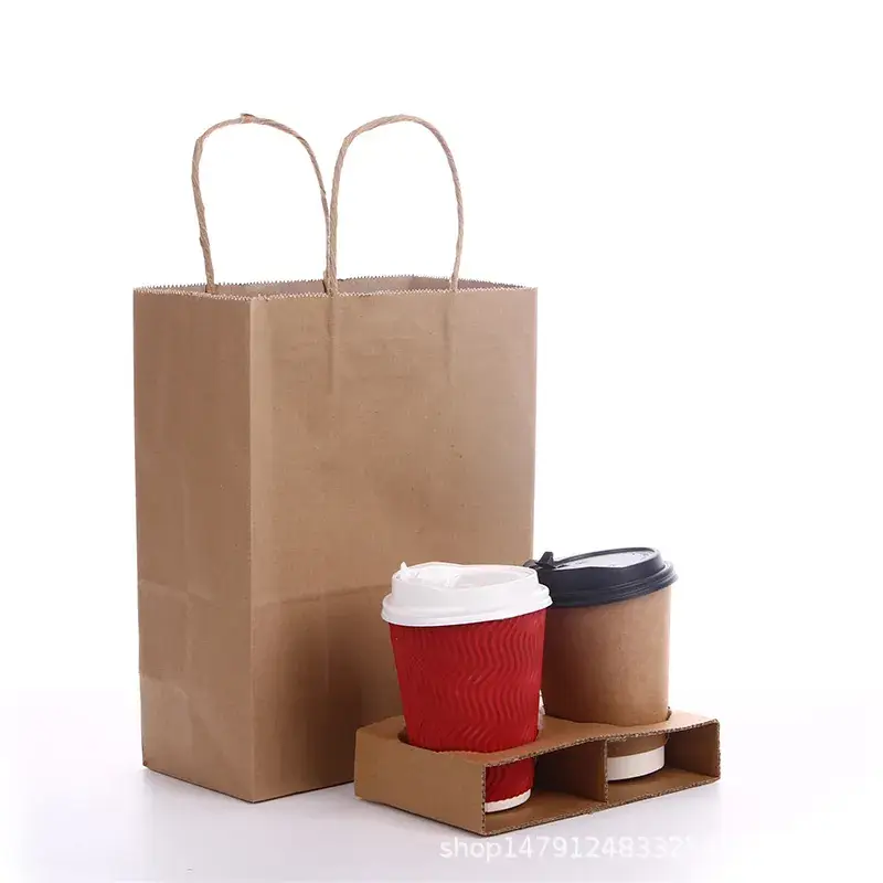Kraft Paper Cup Holder 100pcs Single 2-4 Cup