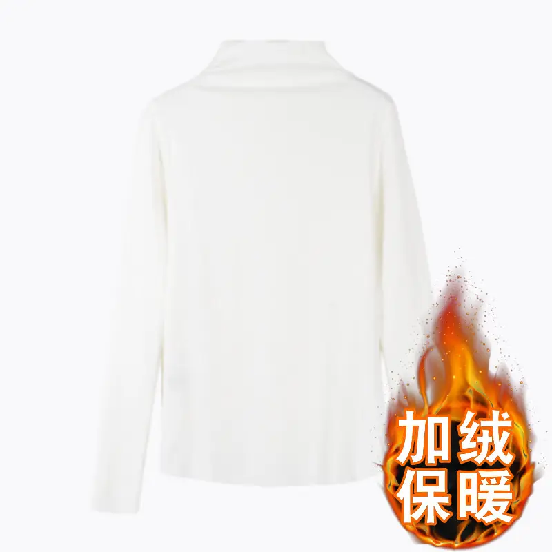 Women's 2021 Brown High Collar Long Sleeve T-Shirt - Image 6