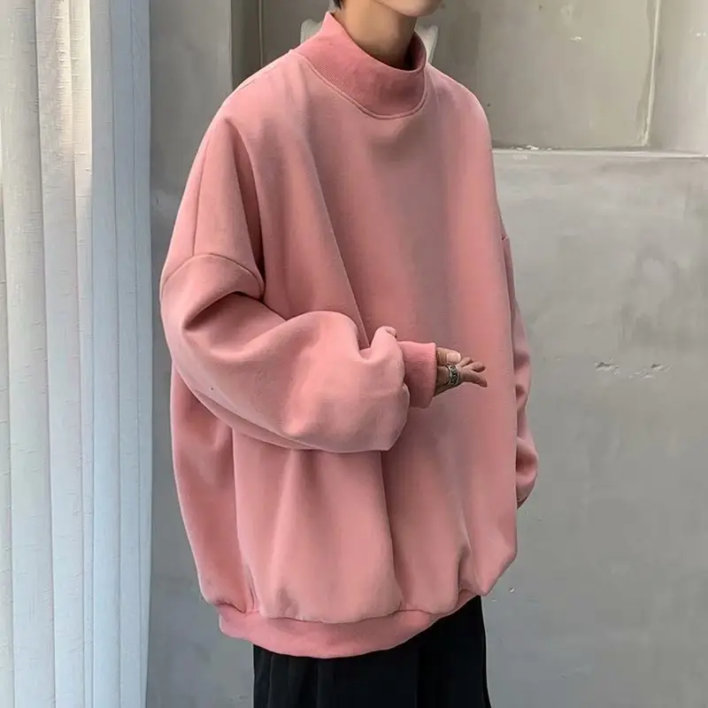 White Fleece Lined High Collar Sweatshirt for Boys Large - Image 7