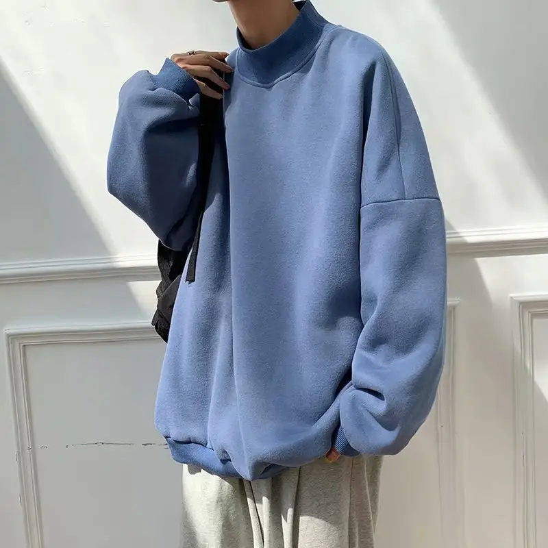 White Fleece Lined High Collar Sweatshirt for Boys Large - Image 3