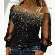 2024 V Neck Digital Printed Long Sleeve T-Shirt Women — feature 13