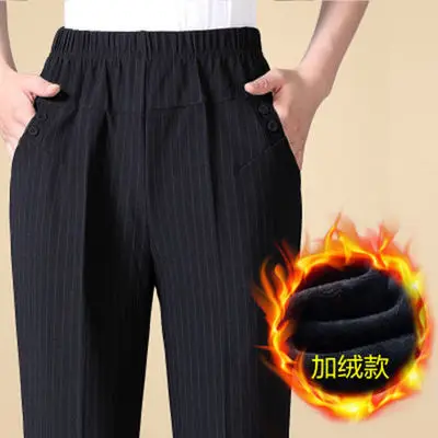 Middle-Aged Women's Velvet Leggings Winter Warm High Waist - Image 10