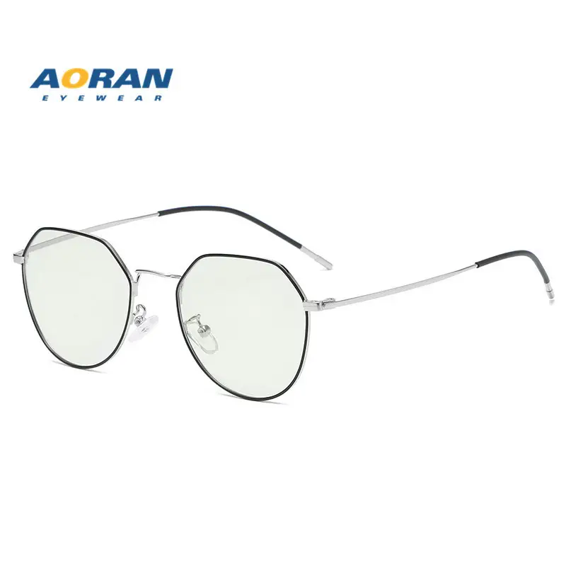 Metal Polygonal Anti-Blue Light Glasses Frame - Image 13