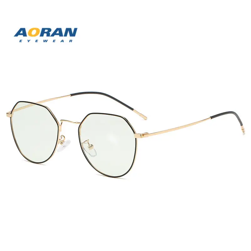 Metal Polygonal Anti-Blue Light Glasses Frame - Image 14