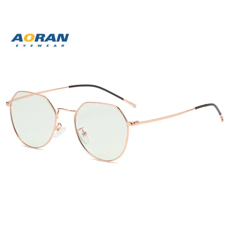 Metal Polygonal Anti-Blue Light Glasses Frame - Image 9