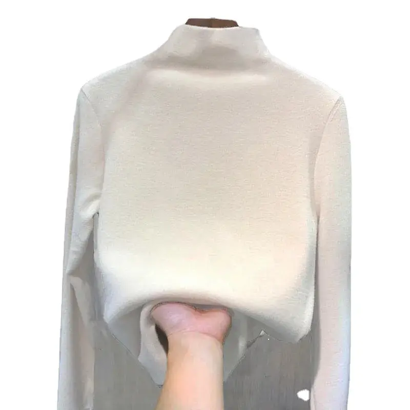 Double-Sided German Velvet Turtleneck Shirt for Women - Image 9