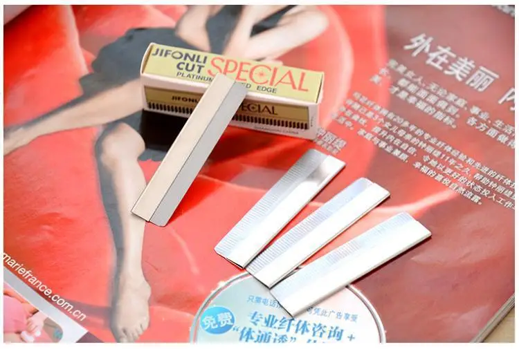 Super Finely Cut Stainless Steel Eyebrow Trimming Blades 100 Pcs — feature 4