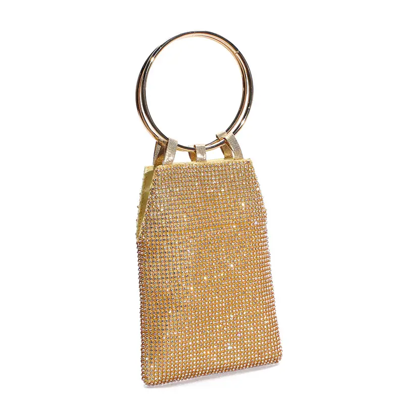 Silver Rhinestone Party Bag with Mirror Handle - Image 6