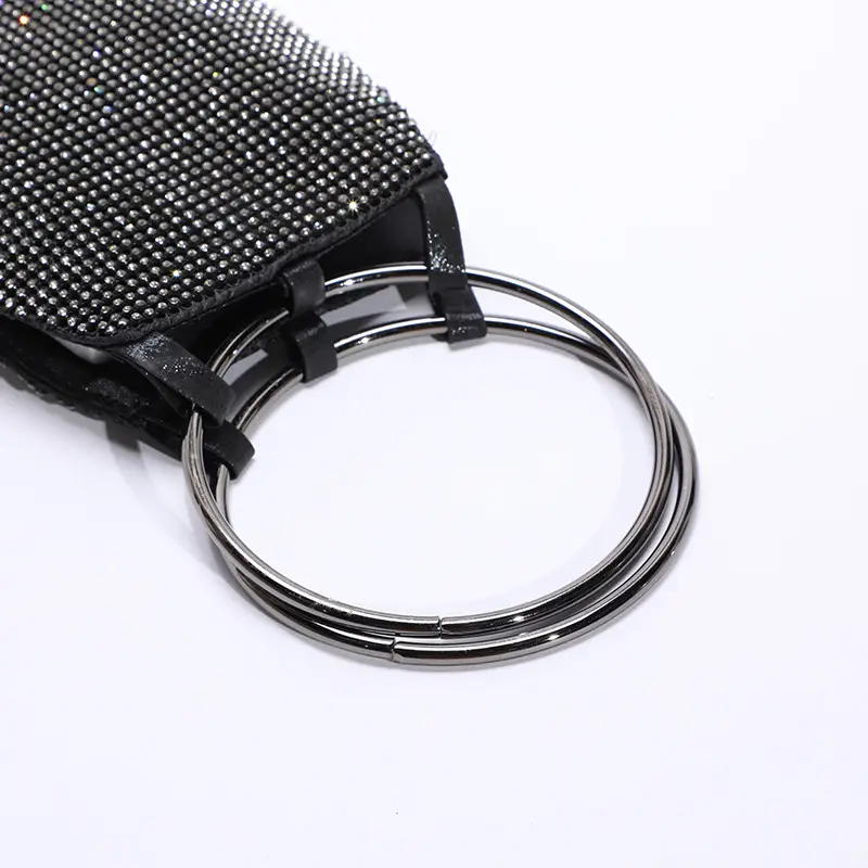 Silver Rhinestone Party Bag with Mirror Handle — feature 14