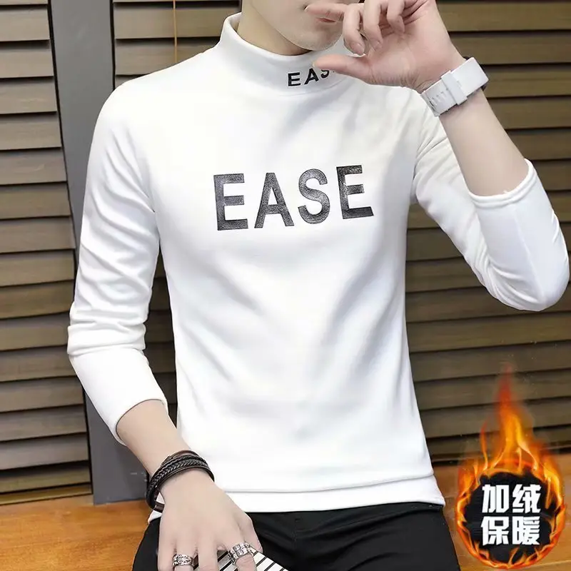Men Black Turtleneck with "EASE" Print - Image 10