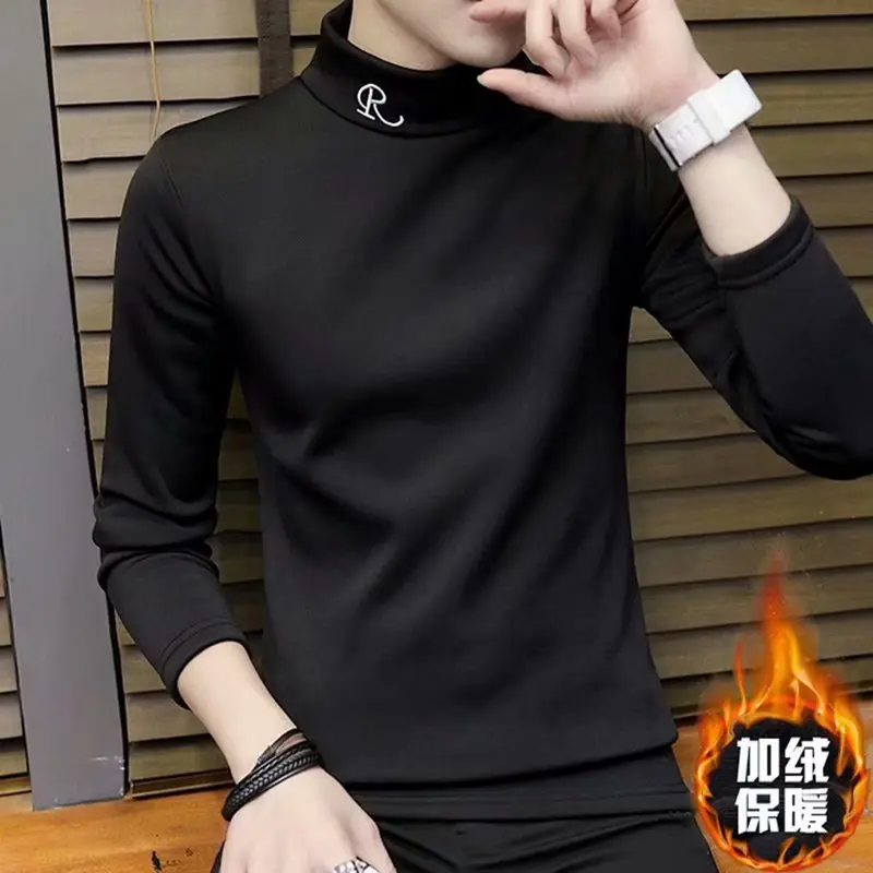 Men Black Turtleneck with "EASE" Print - Image 5